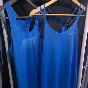 2 Nike Blue Athletic Tank Top, one with strings is a large